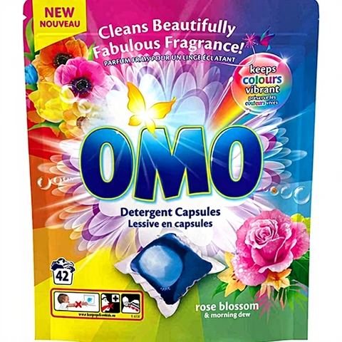 OMO Capsules de Lessive Tout-en-1 Parfum Rose Blossom - 42 capsules