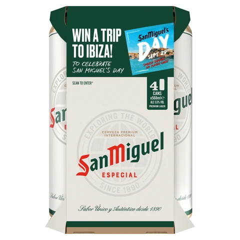 San Miguel Especial Premium Lager 4 X 568ml (Abv 5%)