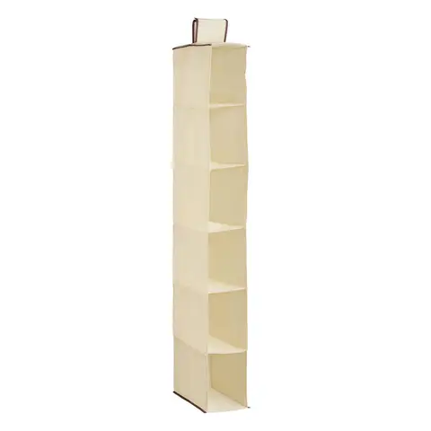 Essentials by Premier 6 Section Cream Hanging Shoe Organiser