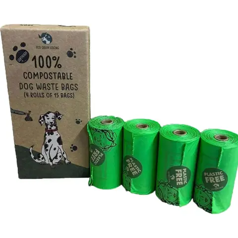 Eco Green Living Compostable Dog Waste Bags (4 Rolls of 15 Bags)