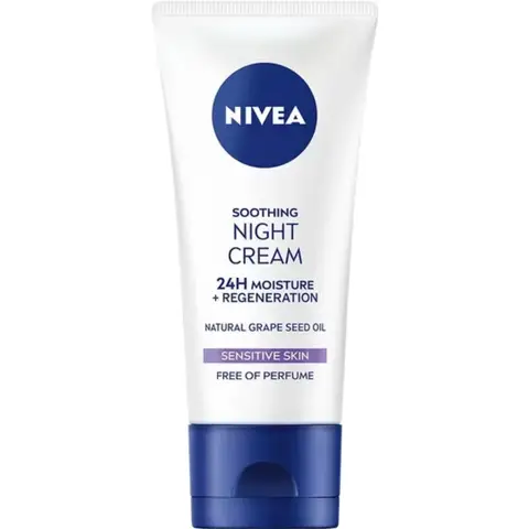 NIVEA Night Cream Face Moisturiser For Sensitive Skin 50ml