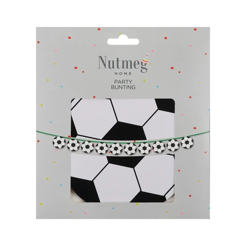 Nutmeg Party Bunting Football Black/White
