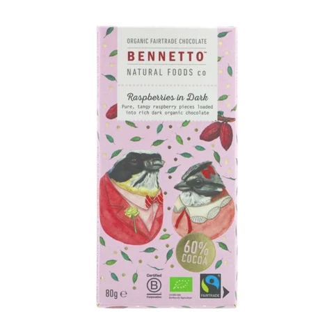 Bennetto Dark Chocolate with Raspberry 80g
