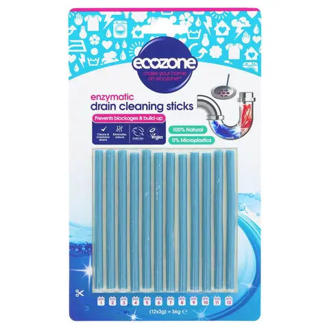Ecozone Enzymatic Drain Cleaning Sticks, 12 Sticks