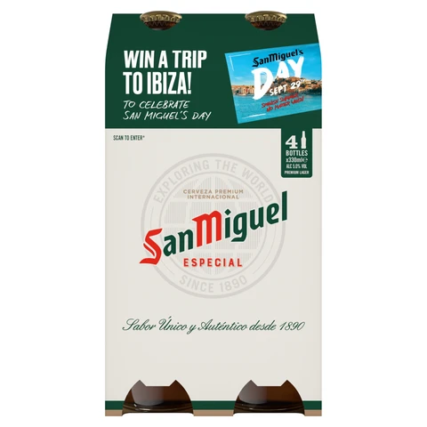 San Miguel Especial Premium Lager 4 x 330ml (Abv 5%)