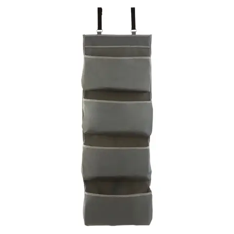 Essentials by Premier Grey Polyester Over Door Hanging Organiser