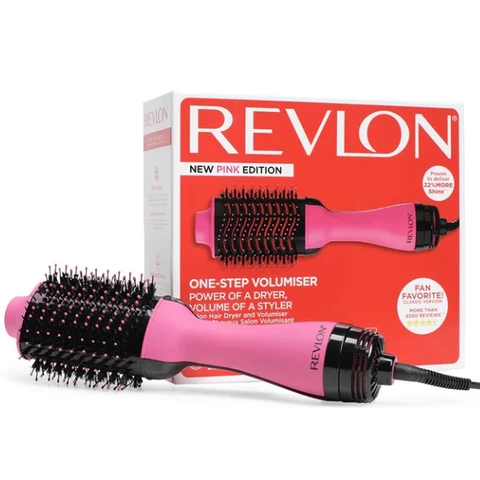 Revlon One Step Volumiser, 2-in-1 Styling Tool RVDR5222VUK, for Mid to Long Hair, Rose Pink