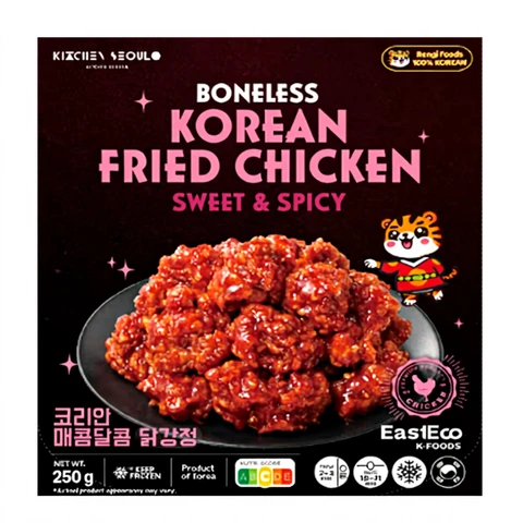 EastEco Botermalse Koreaanse Kip | Pittig & Zoet 250g Zoete En Pittige Gebakken Kip Zonder Bot