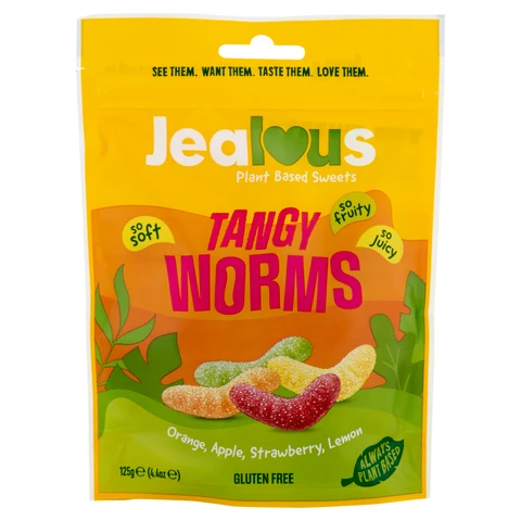 Jealous Sweets Tangy Worms Share Bag 125g