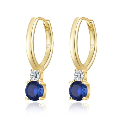 Ever Faith Cubic Zirconia September Birthstone Hypoallergenic Lightweight Dainty Hoop Earrings