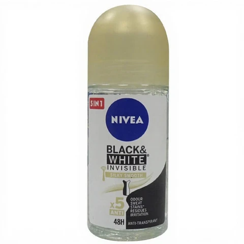 NIVEA Deo Roll-on - Invisible Black & White Silky 50 ml