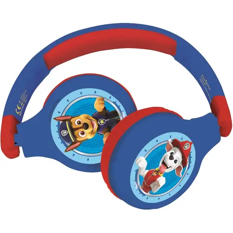 Lexibook Paw Patrol - 2-in-1 Wireless/Wired Kids Headphones - Blue/ Red