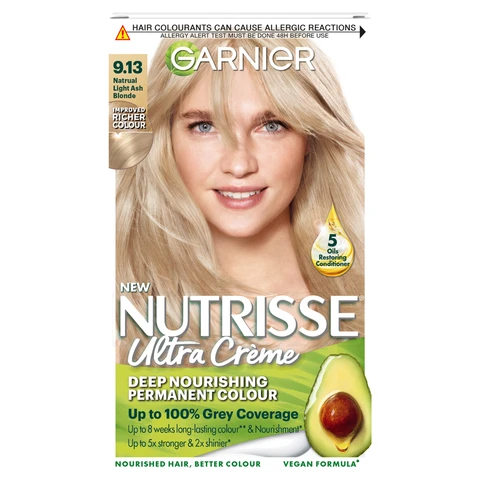 Garnier Nutrisse Permanent Hair Dye 9.13 Natural Light Ash Blonde 