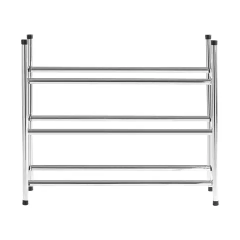 Three Tiers Chrome Shoe Rack