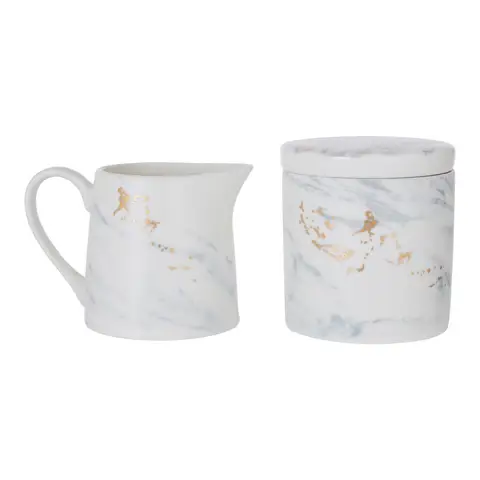 Maison by Premier Marble Luxe Sugar Pot And Creamer