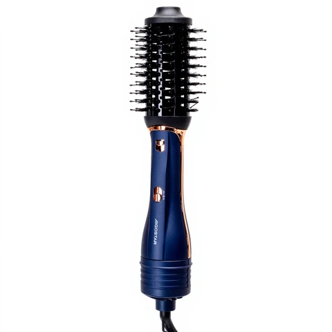 Aigostar Sophia SBB-1200VDE - Haarstrijkborstel - 1200W 3-in-1 VDE-gecertificeerd Blauw-Goud Sophia