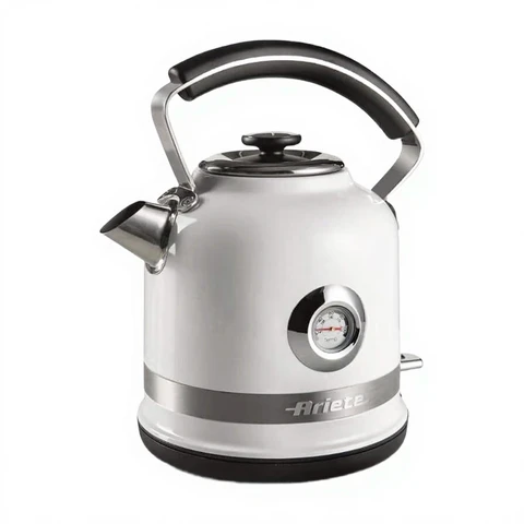 Ariete Wasserkocher Moderna 2854/01, 2000 W, 1,7 L, Kabellos, Automatische Abschaltung, Thermometer, Weiß
