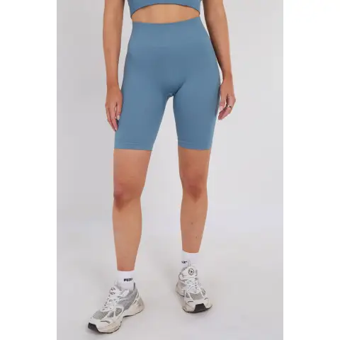 Third Avenue Seamless High Waist Shorts, Bondi Blue, M Size