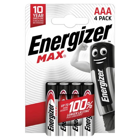 Energizer AAA Max Alkaline Batteries – Pack of 4
