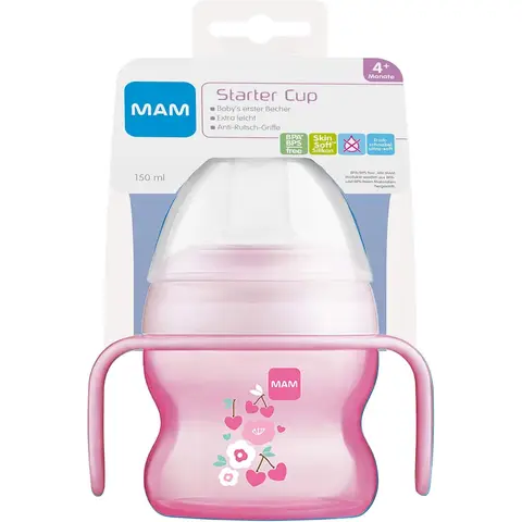 MAM Starter Cup with Soother 4+ Months 150ml Pink