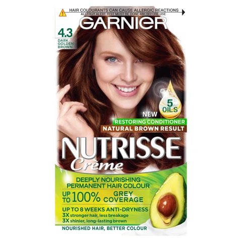 Garnier Nutrisse 4.3 Dark Golden Brown Permanent Hair Dye 1 count
