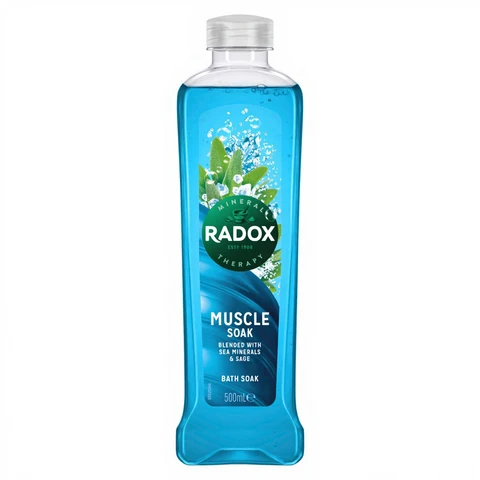 Radox Muscle Soak Bath Soak Clay Sage & Sea Minerals 500ml