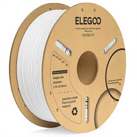 Elgoo PLA+ Filament 1kg Paper Spool-White(10 spools/ctn)