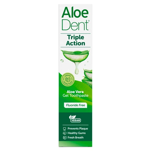 Aloe Dent Triple Action Aloe Vera Fluoride Free Gel Toothpaste 100ml