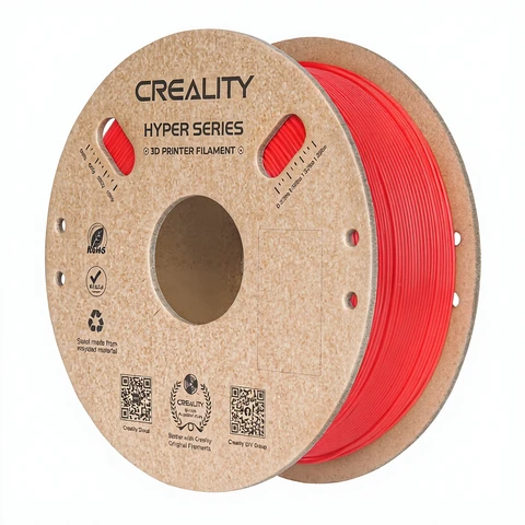 Creality Hyper PLA Rouge 1 kg, impression rapide 30-600 mm/s, précision dimensionnelle +/- 0,02 mm, compatible avec la plupart des imprimantes 3D FDM, bobine 1 kg (2,2 lb)