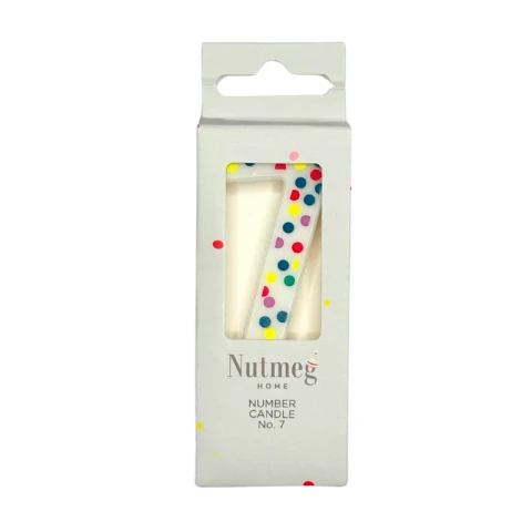 Nutmeg Cake Candle Spots Number 7 Multicolour