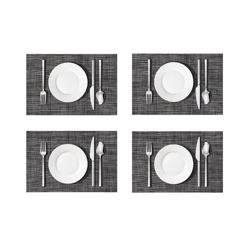 Placemats Easy Clean Rectangle Black 4pcs