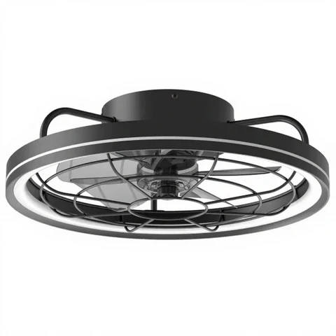 Aigostar Plafondventilator met licht, 19,5 inch, 5 bladen, 6 snelheden, zwart