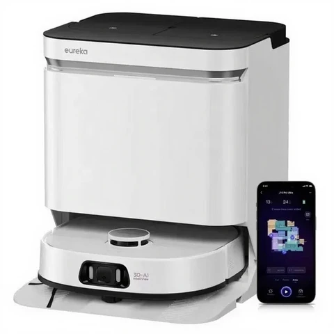 Eureka J15 Pro Ultra robotstofzuiger met dweilfunctie, 16200 Pa, anti-wraptchnologie, vloeistofdetectie & borstelheffing, 75 °C heetwaterreiniging, zelfreinigend