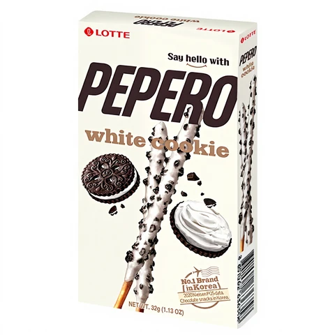 Lotte Pepero Keksstangen mit weißer Schokoladenkeksbeschichtung 32g