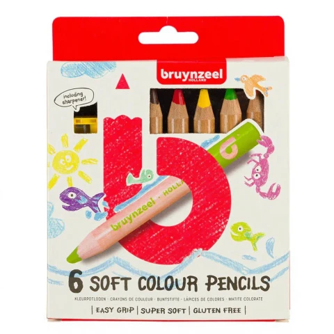 BRUYNZEEL Colour Pencils Soft 6 Pcs. 3+