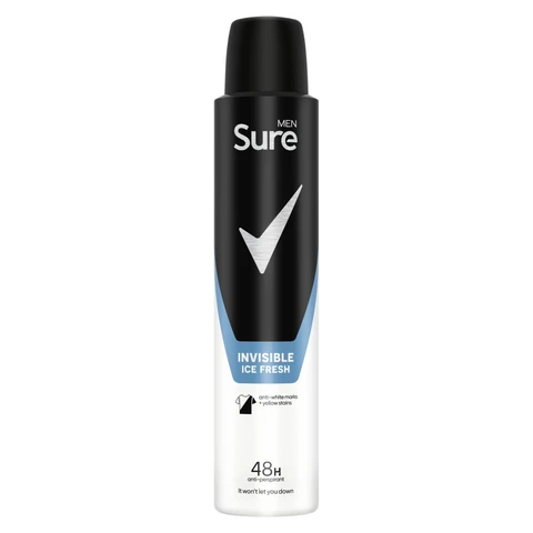 Sure Men  Anti-Perspirant Aerosol Invisible Ice Fresh 200ml