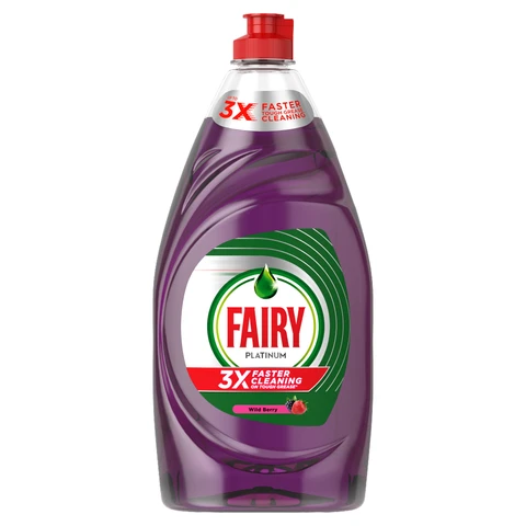 Fairy Platinum Quickwash Berry Washing Up Liquid With Up To 3X Faster Tough Grease Cleaning 820ml