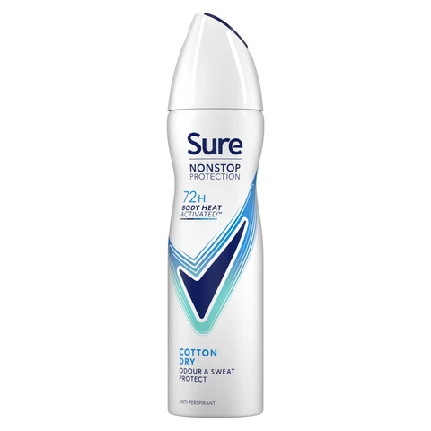Sure Nonstop Protection Anti-Perspirant Aerosol Cotton Dry 150ml