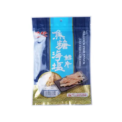 Jane Jane Cod Fish Meat Snack, Sea Salt & Caramel Flavor, with sweeteners 50g
