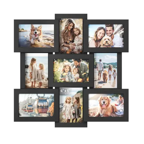 Songmics Photo Frame 9 Window Black