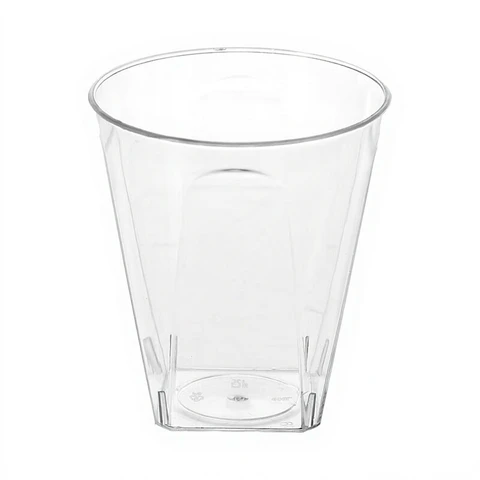 Lot de 20 Verres à Cocktail en Plastique Facettés 6 cl