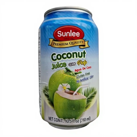 Sunlee Jus de coco avec pulpe en canette - 310 ml