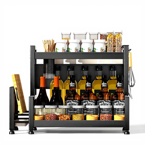J.ZAO Multi-functional Spice Rack Kitchen Storage Shelf Countertop Organizer Knife Holder Chopstick Holder Utensil Holder
