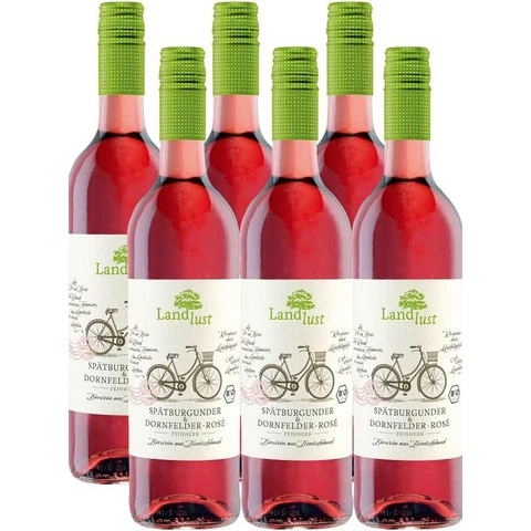 Landlust pinot noir/dornfelder bio vegan halbtrocken roséwein, 6x0.75 L