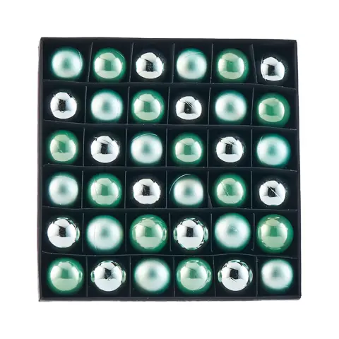 WeRChristmas Mint Green Shatterproof Baubles, 36 Pack, 3 cm