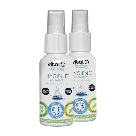 Vital Baby Hygiene Aquaint Cleansing Water 50ml 2 Pack