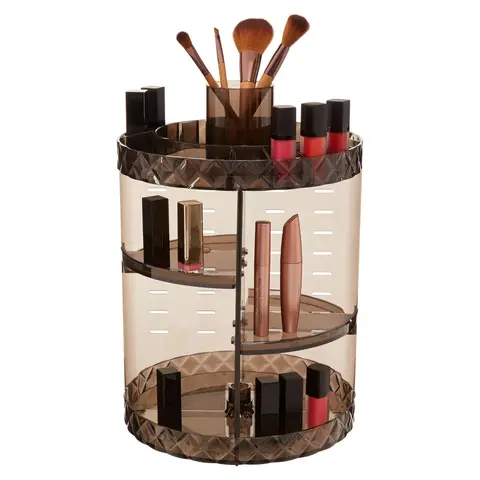 Maison by Premier Beauty 3 Tiered Round Revolving Black Cosmetics Organiser