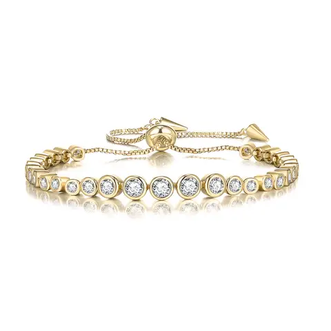 Ever Faith Gold Plated Classic Tennis Bracelet with 2–4mm Cubic Zirconia