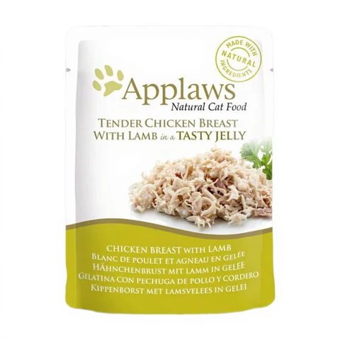 Applaws Nassfutter für Katzen Huhn und Lamm in Gelee Beutel 70 g