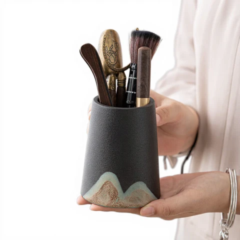 Su's Ceramic handbemaltes Teewerkzeug-Set (6-teilig) – Massivholz